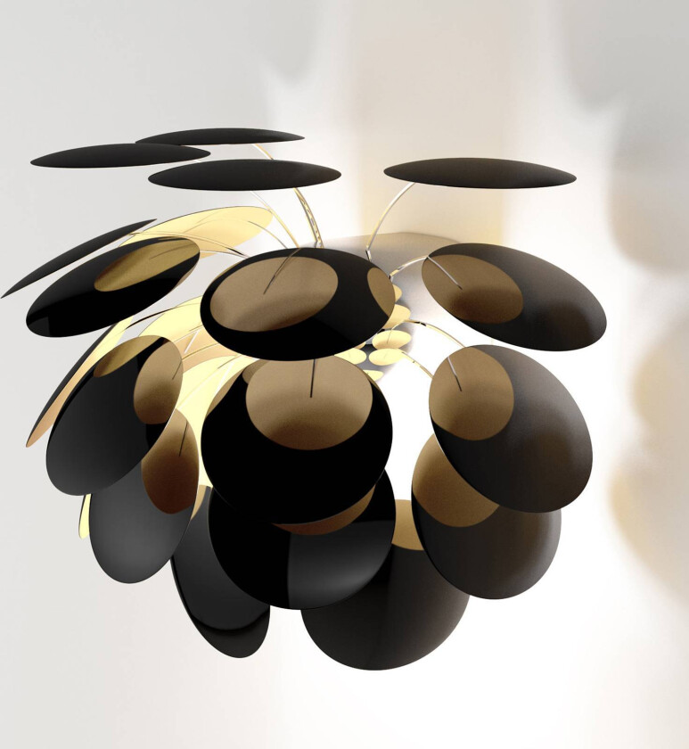 MARSET Discocó A vegglampe, svart/gull