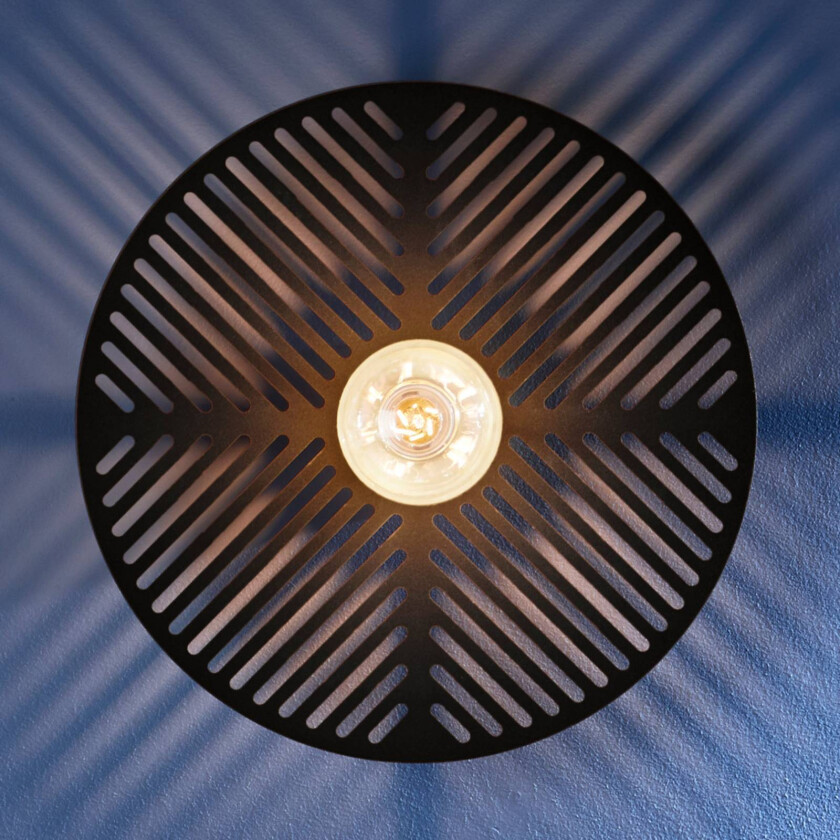 Waterlily vegglampe svart