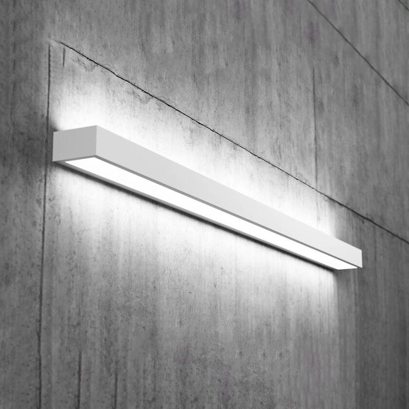 Mera LED-vegglampe, bredde 120 cm, hvit, 4000K
