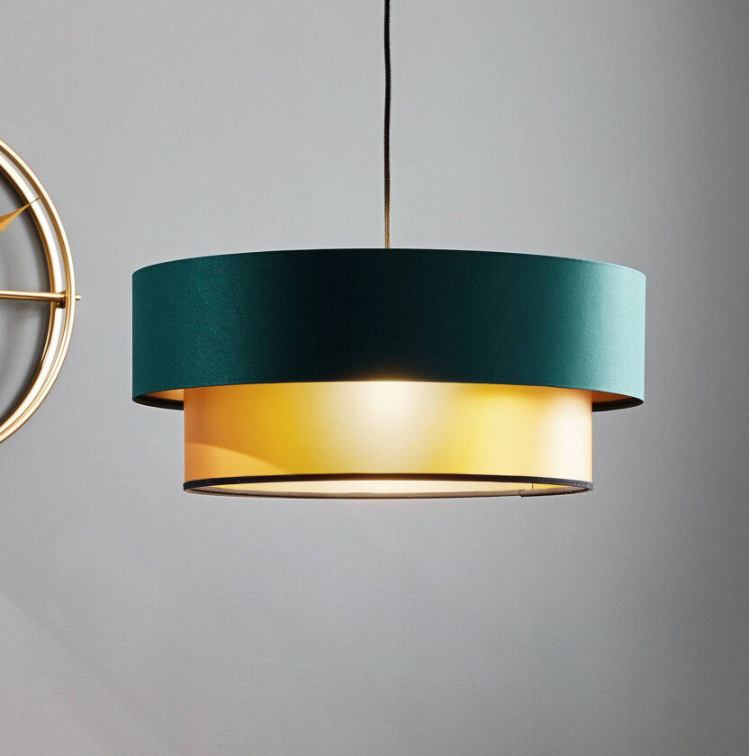 Dorina hengende lampe, grønn/gull Ø 50cm