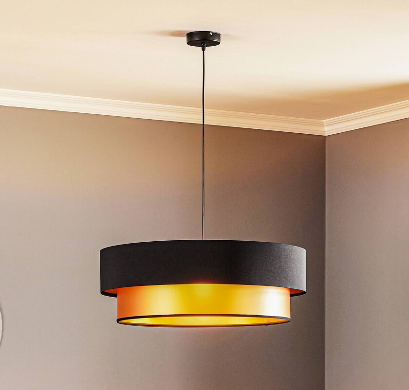 Dorina hengelampe, svart/gull Ø 60 cm