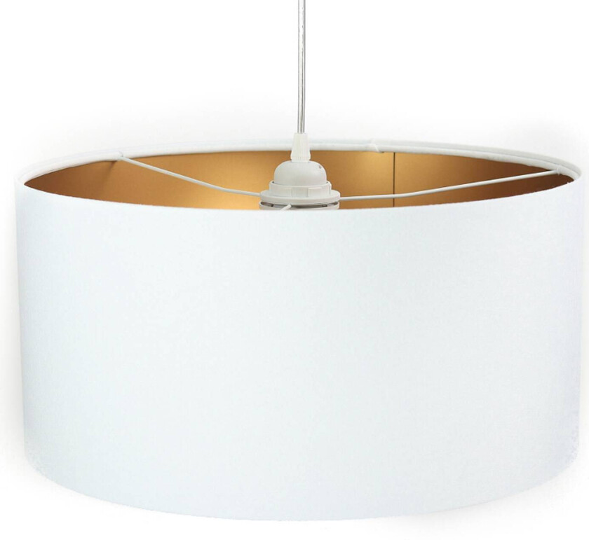 Salina pendellampe, hvit/gull Ø 40cm