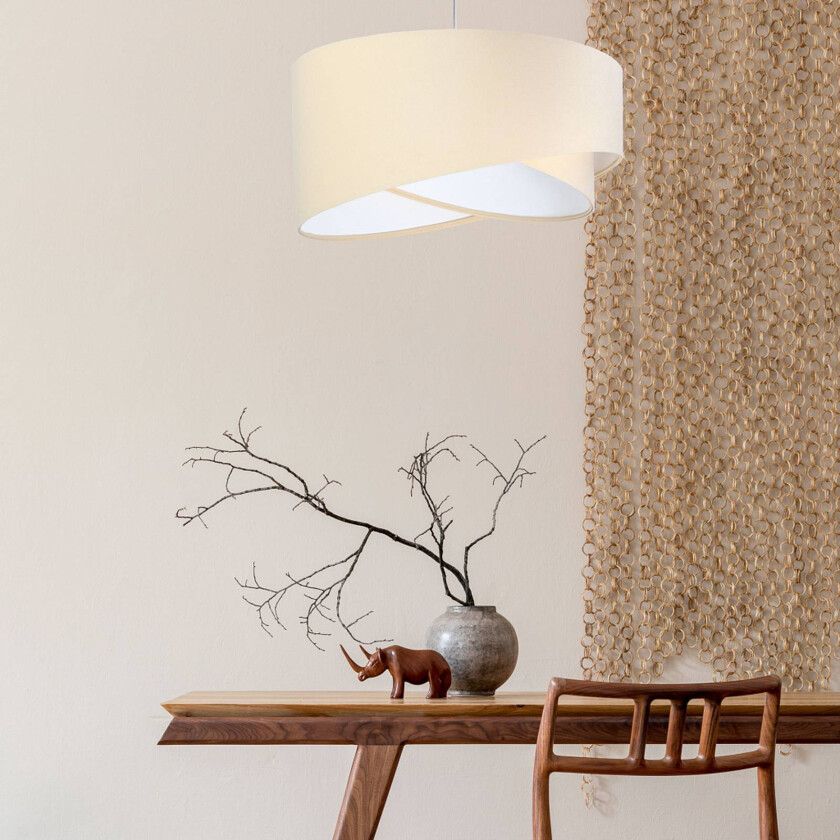 Vivien pendellampe, tofarget, beige/hvit