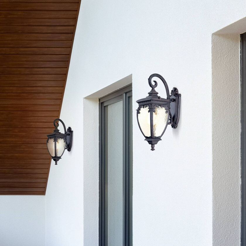 Fleur utendørs vegglampe, bronse