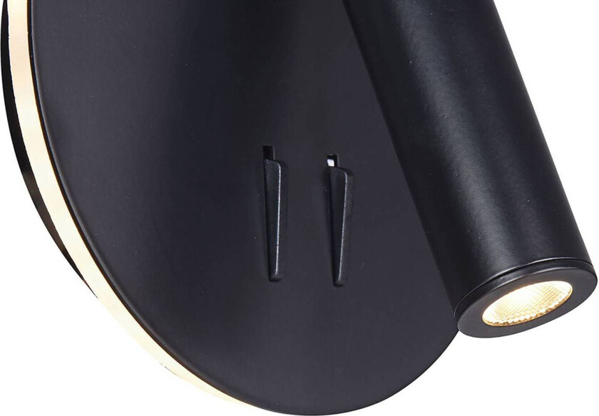 los 176 LED-vegglampe 3 000 K rund svart