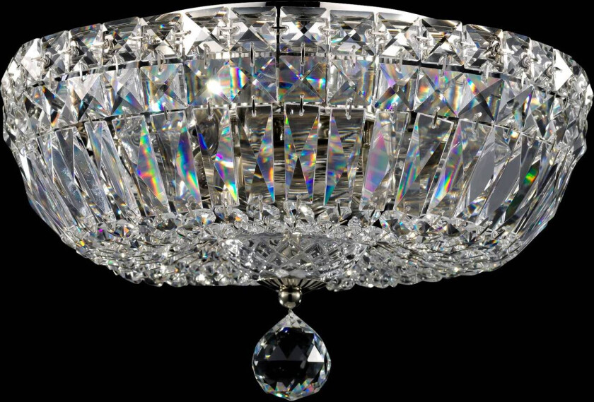 Basfor taklampe, nikkelfarget, Ø 30 cm, 3 x E14