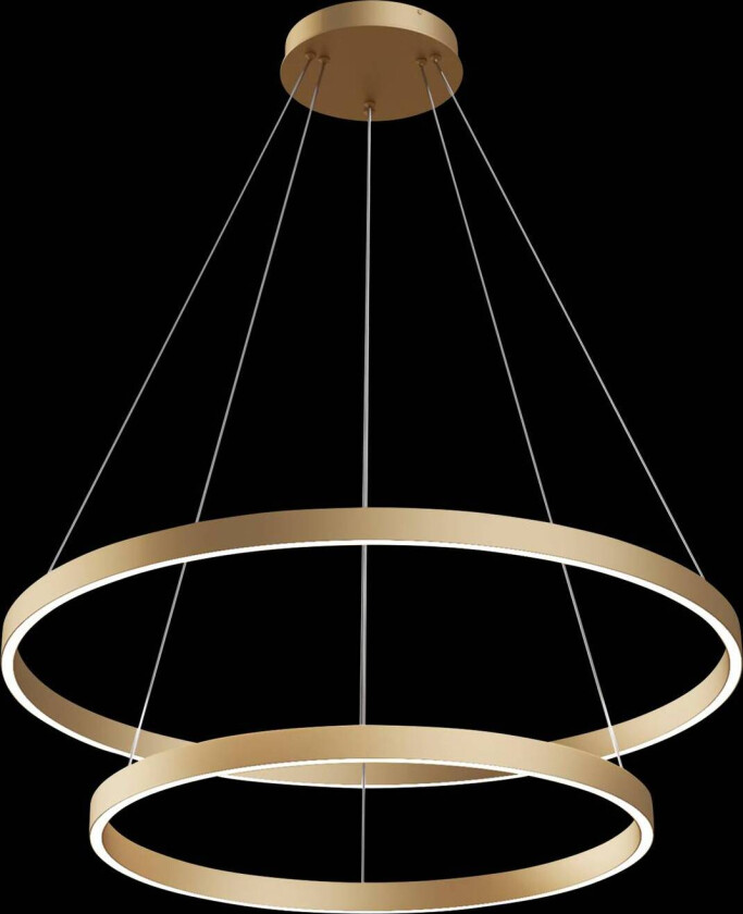 Rim LED-hengelampe, 840, 2 ringer, messing