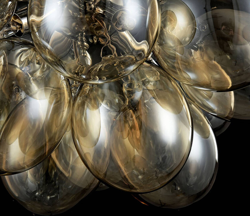 Balbo taklampe glass nikkel/rav