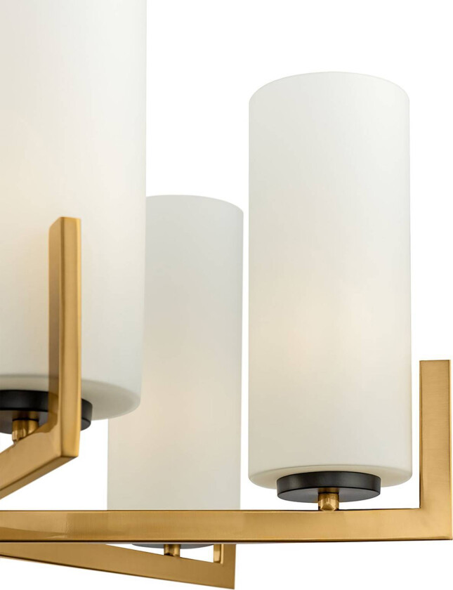 Fortano lysekrone 6 lyskilder glasskjermer