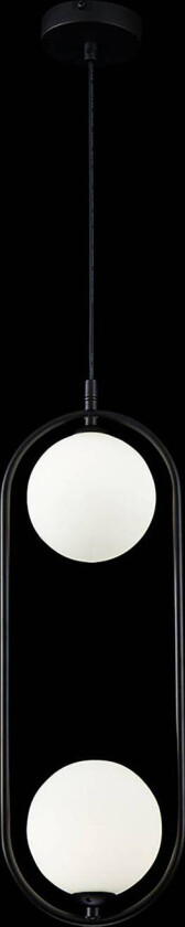 ring hengelampe 2 lyskilder svart/hvit