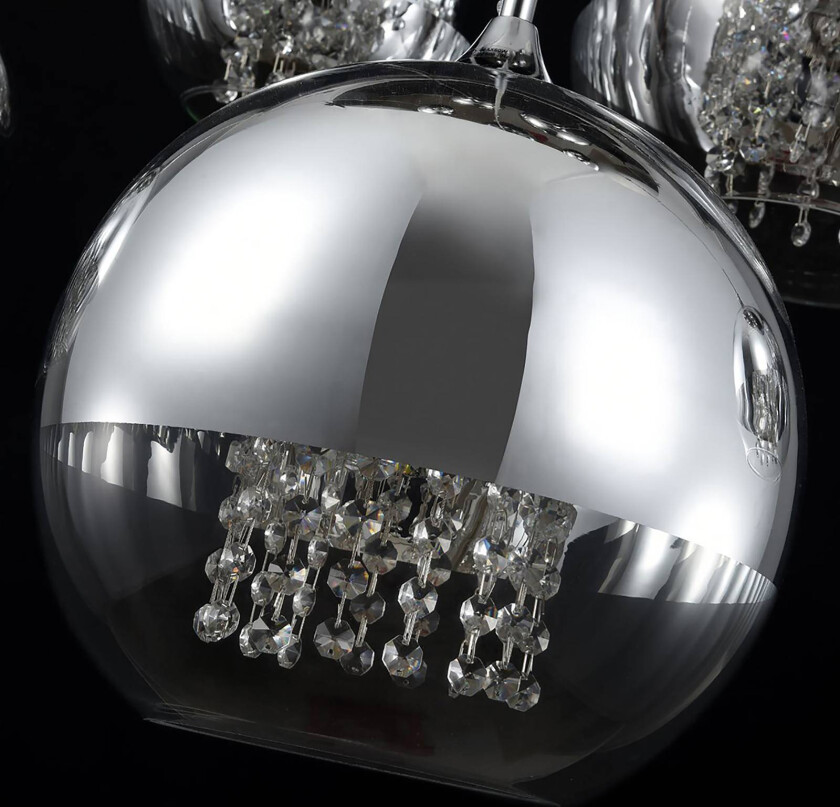 Fermi hengelampe 5 lysk med krystallpynt