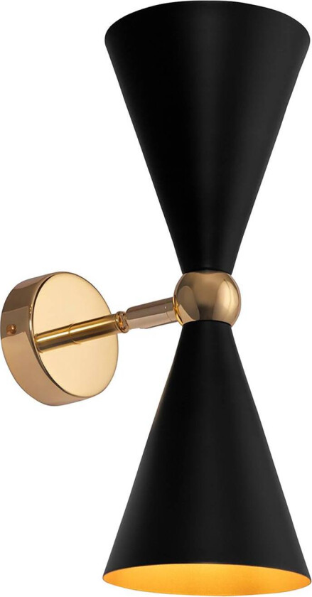 Vesper vegglampe 2 lyskilder svart/gull