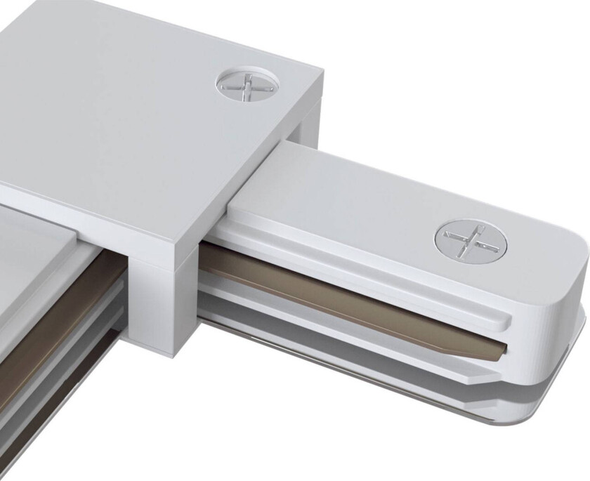 T-forbinderskinne, 1-fase skinne, hvit