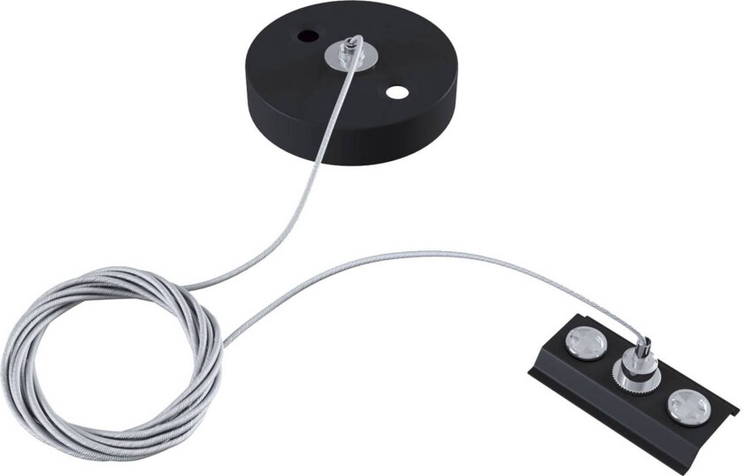 Metallopphengskinne, 1-fase skinne, svart