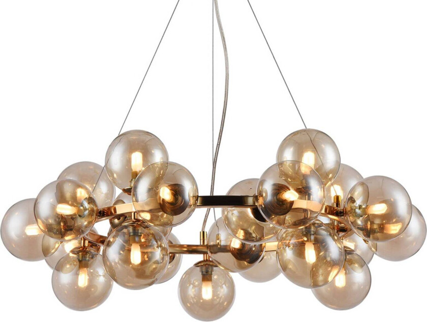 Dallas rund pendellampe, gull