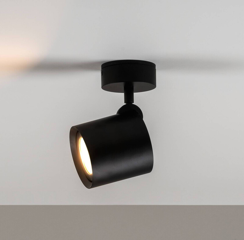 Milan Kronn taklampe 1 lys høyde 16,6 cm svart