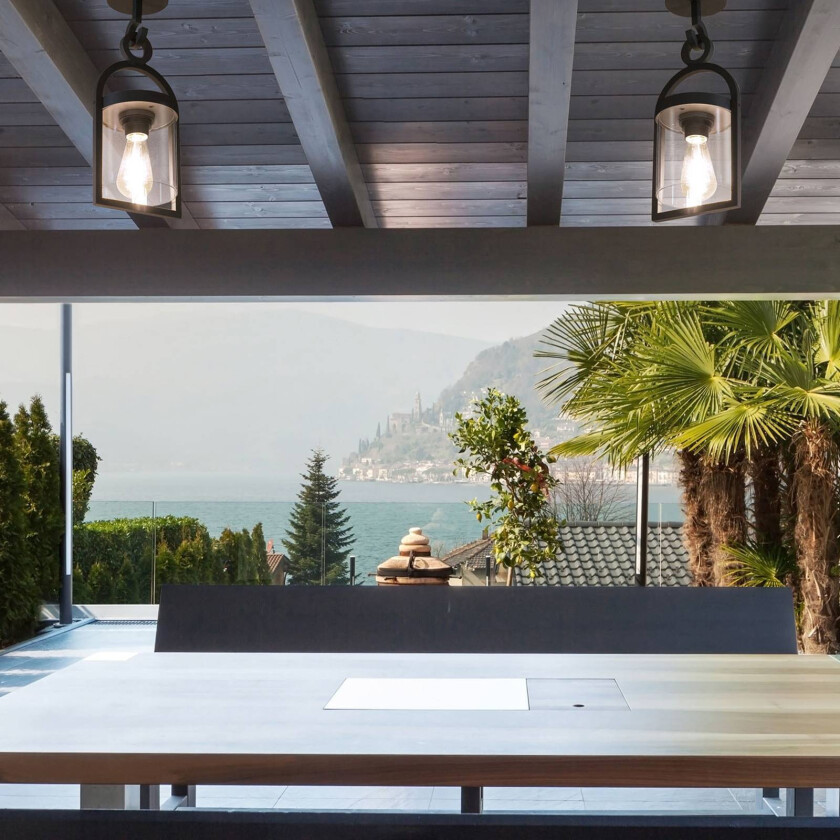 Maya utendørs pendellampe, mørkegrå, IP65, 44,5 cm