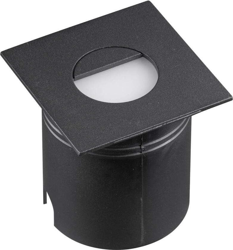 Aspen innfelt LED-lampe, lysarmatur, kantet, svart