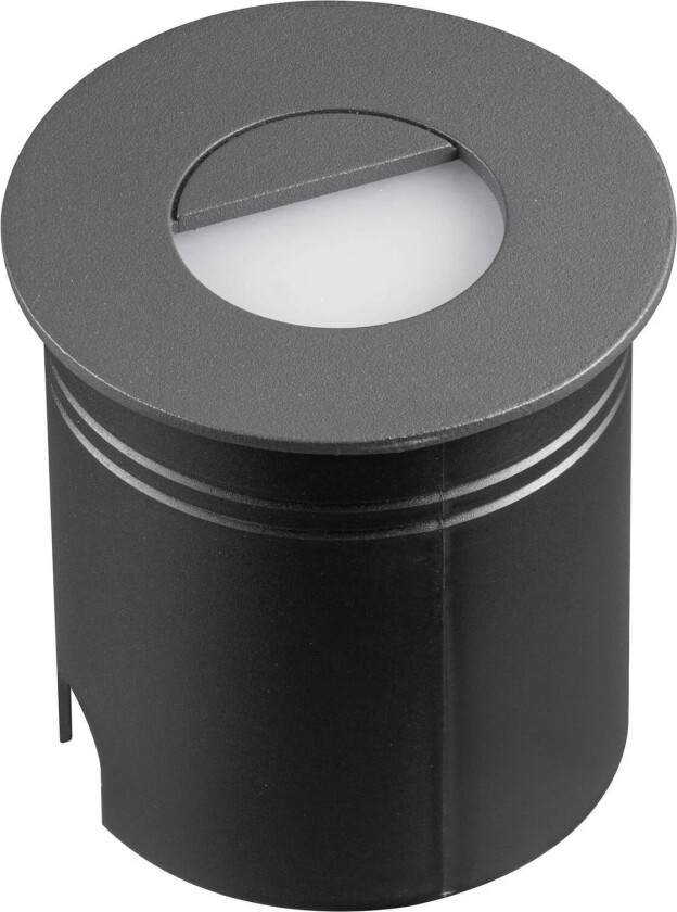 Aspen innfelt LED-lampe med avdekning, rund, grå