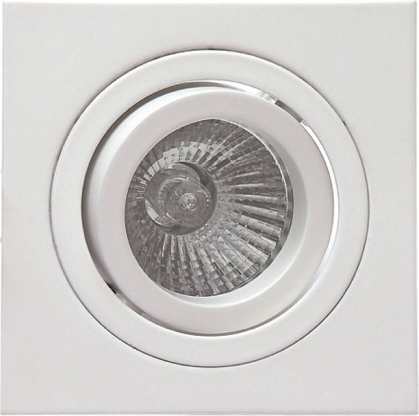 Innfelte lamper Básico, kantet, matt hvit