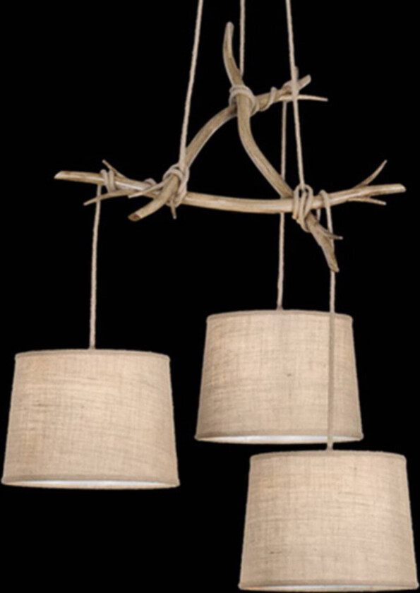 Sabina pendellampe med tekstilskjermer, 3-lys.