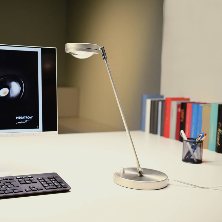 Ottica LED-bordlampe med dimmer, titan