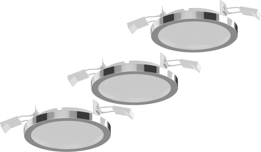 Lightme innfellingslampe Aqua Pur Ø11cm 3 stk krom