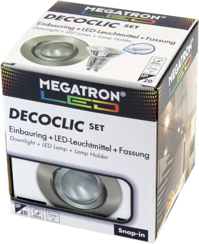 LED-downlight Decoclic Set GU10 4,5W LED, jern
