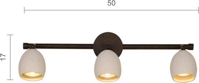 Provence matt veggspot 3 lyskilder