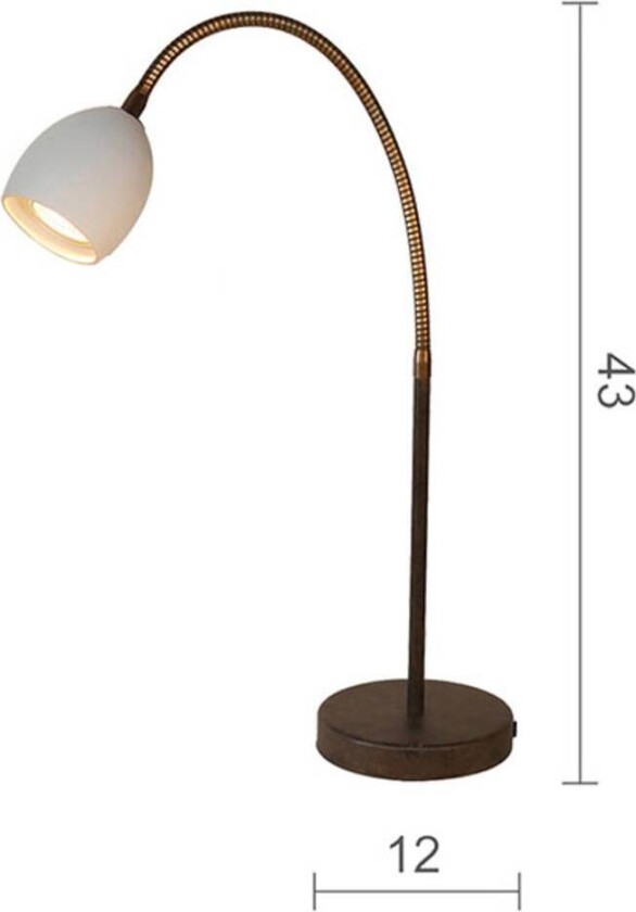 Provence matt bordlampe med fleksarm