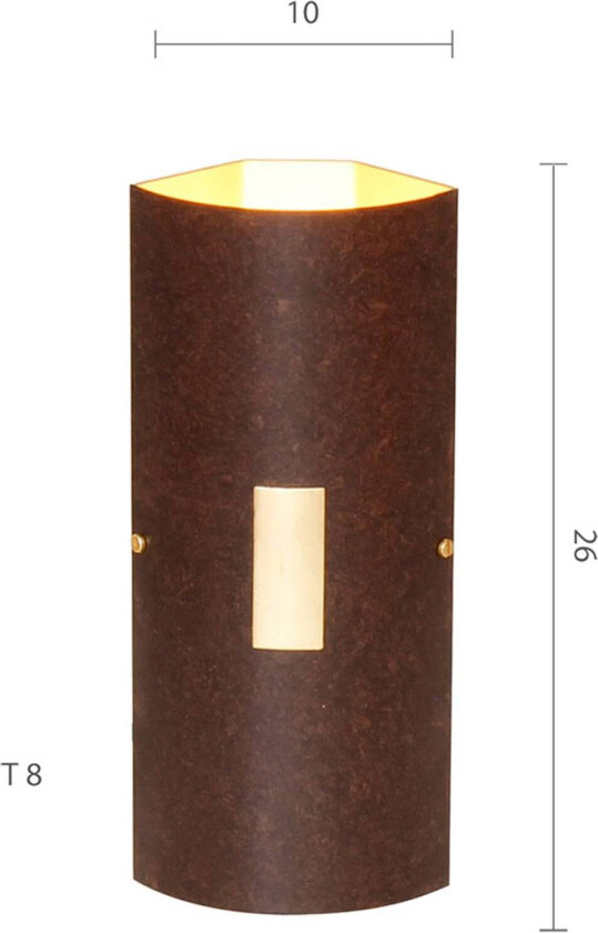 Solo vegglampe kant brun-svart/gull