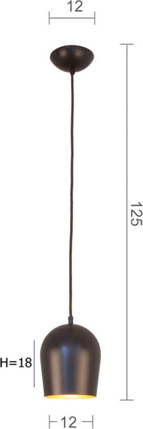 Solo Glo12-hengelampe i brun-svart