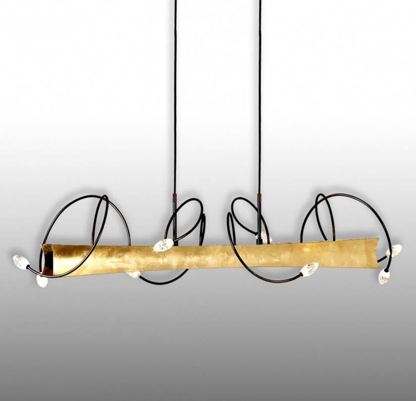 Donna - LED-hengelampe med bladgull