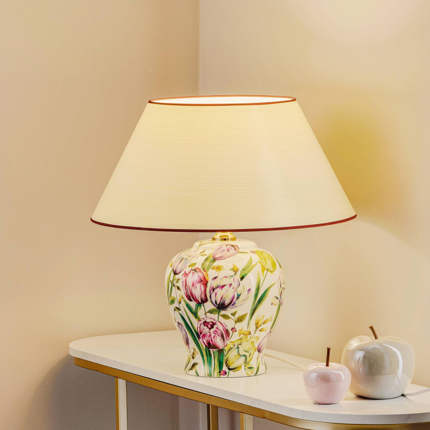 Blomsterinspirert bordlampe Living