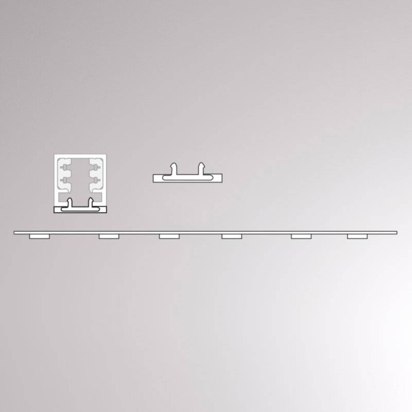 Blinddeksel for Volare-skinne, 1 m, hvit