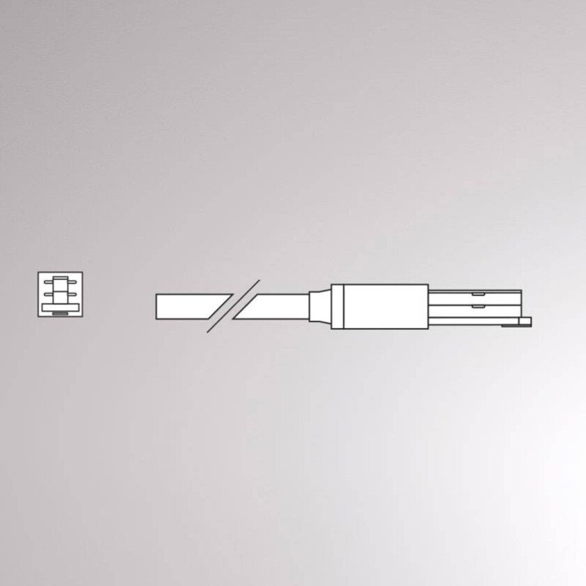 Endetilkobling for Volare skinnekabel 2 m hvit