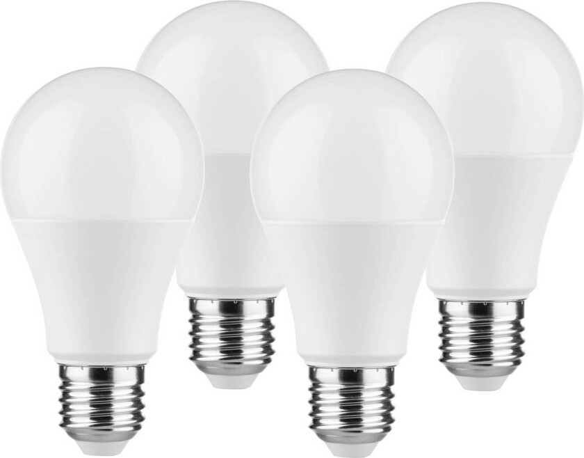 E27 5,5W LED-pære 2 700K sett 3+1 470lm matt