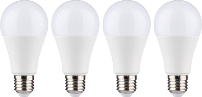 E27 12W LED-pære 2 700 K opal i 4er-pakke