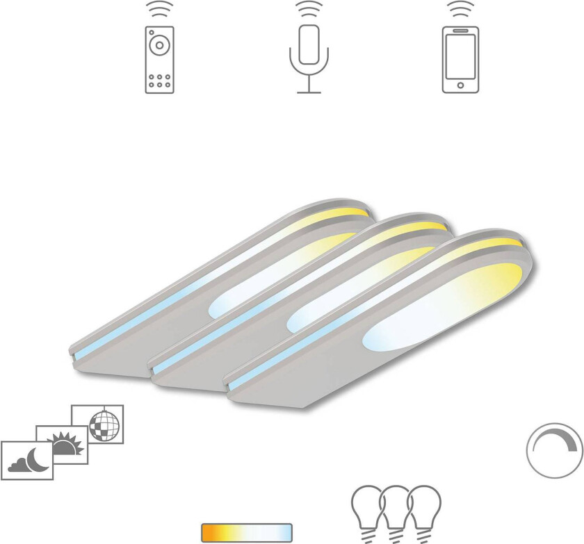 Müller Licht tint LED underskapslampe Armaro, 3 stk