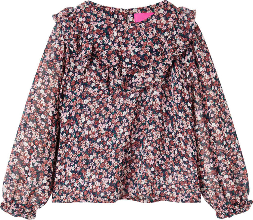 T-skjorte for barn med lange ermer mørkerosa 92