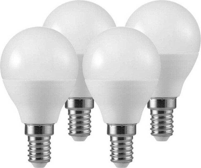 LED-dråpepære E14 4,5W 2°700°K matt 3+1 sett