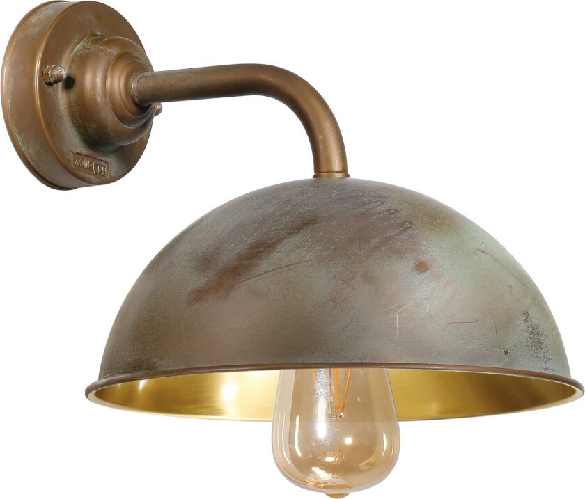 Vegglampe Circle antikk messing polert dybde 31 cm