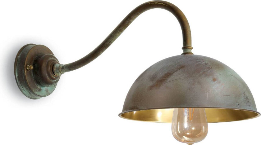 Vegglampe Circle antikk messing polert dybde 49 cm