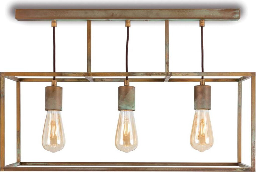 Taklampe Cubic³ 3384 3 lyskilder antikk messing