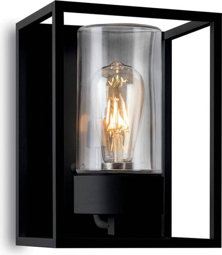 Utendørs vegglampe Cubic³ 3366 svart/klar
