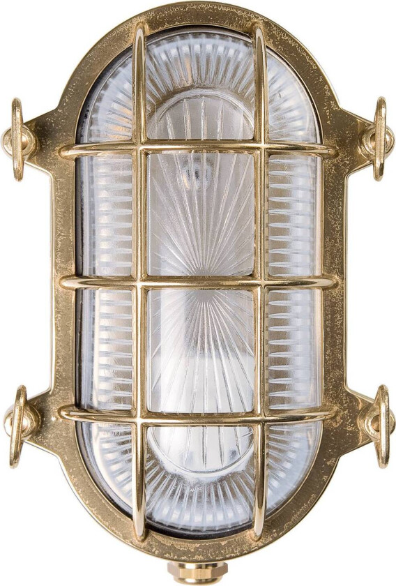 Vegglampe Tortuga oval 22,5 cm nat.mess./klar