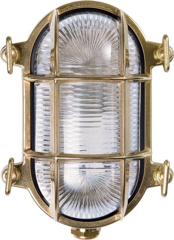 Utend vegglampe Tortuga oval 17 cm nat.mess./klar