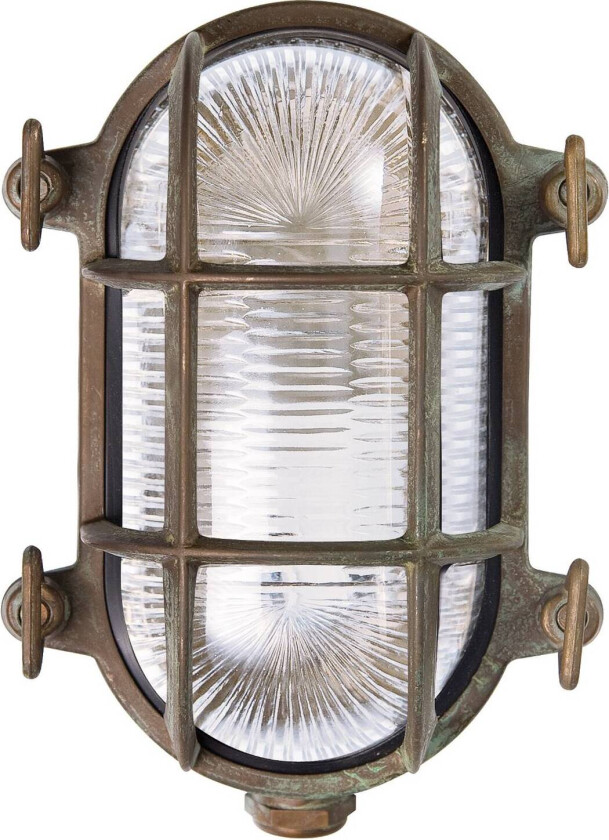 Utend vegglampe Tortuga oval 17cm ant.mess./klar