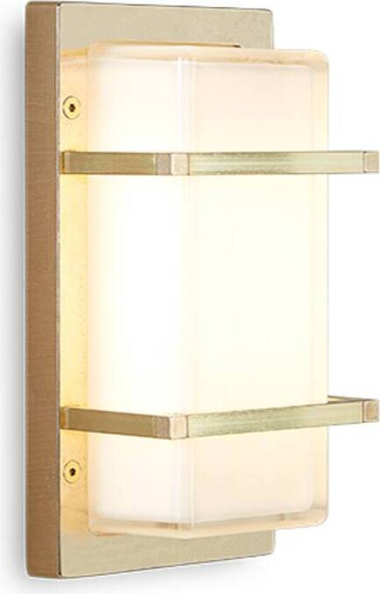 Utendørs vegglampe Ice Cubic 3415, natur messing