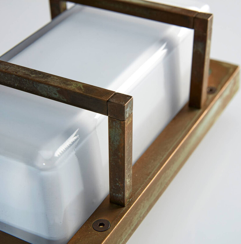 Utendørs vegglampe Ice Cubic 3415, antikk messing